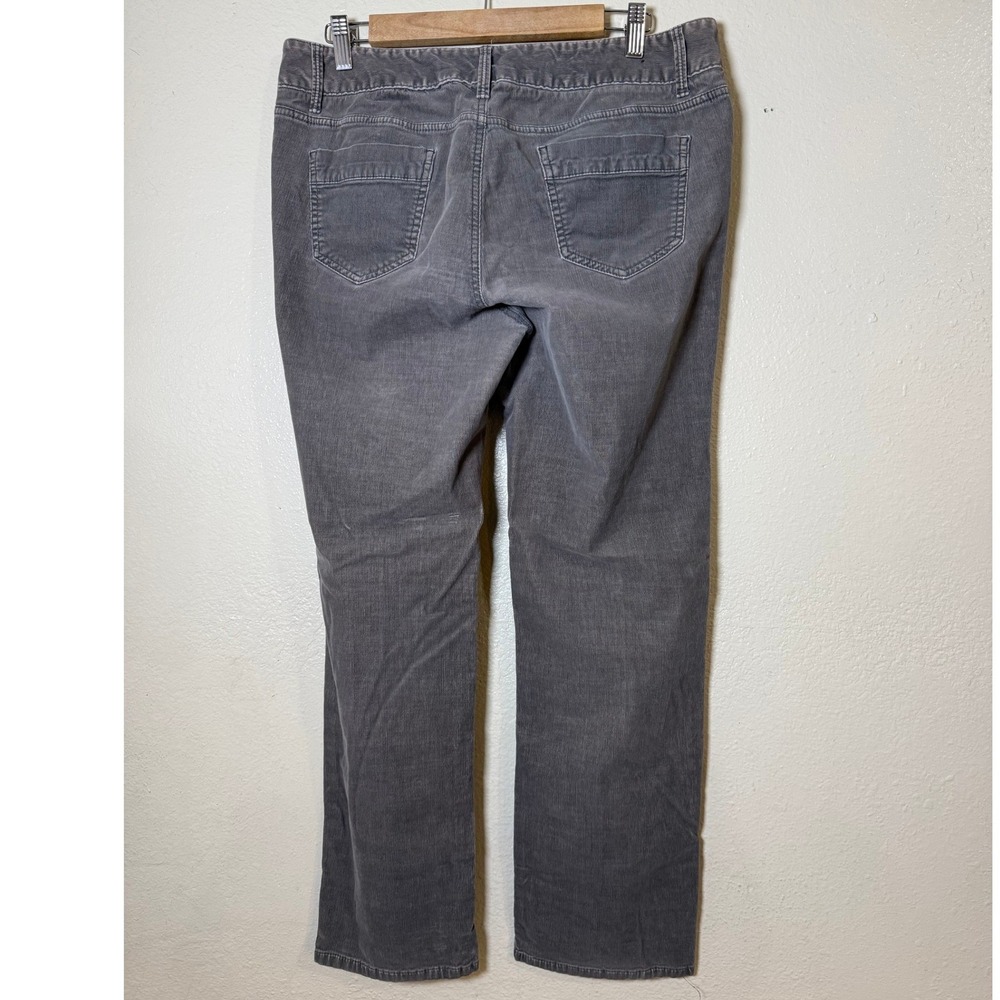 Banana Republic Women Corduroy Pants 12 Petite Grey Straight Leg Dark Academia - Picture 3 of 11